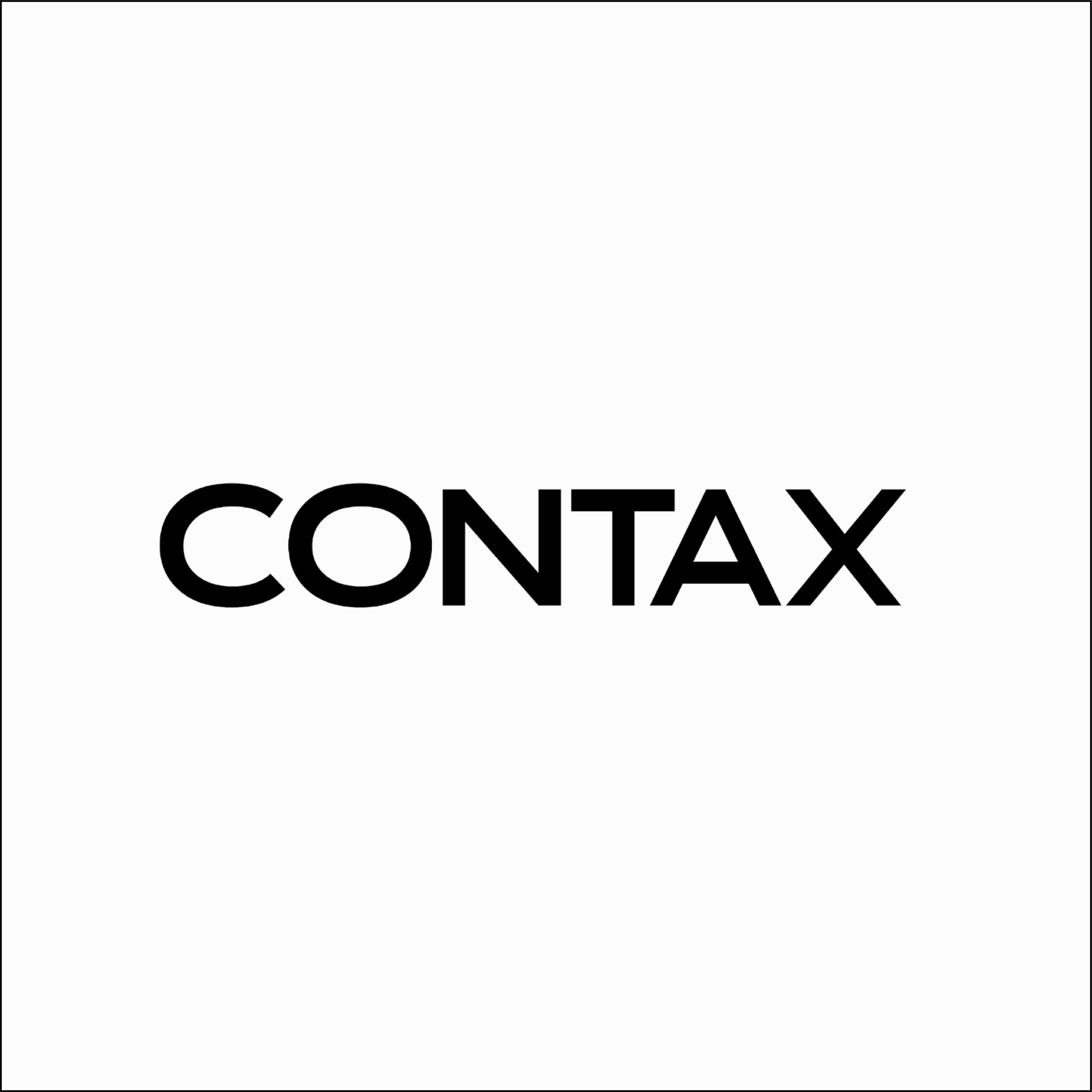 CONTAX logo displayed on a white background, representing a renowned camera brand.