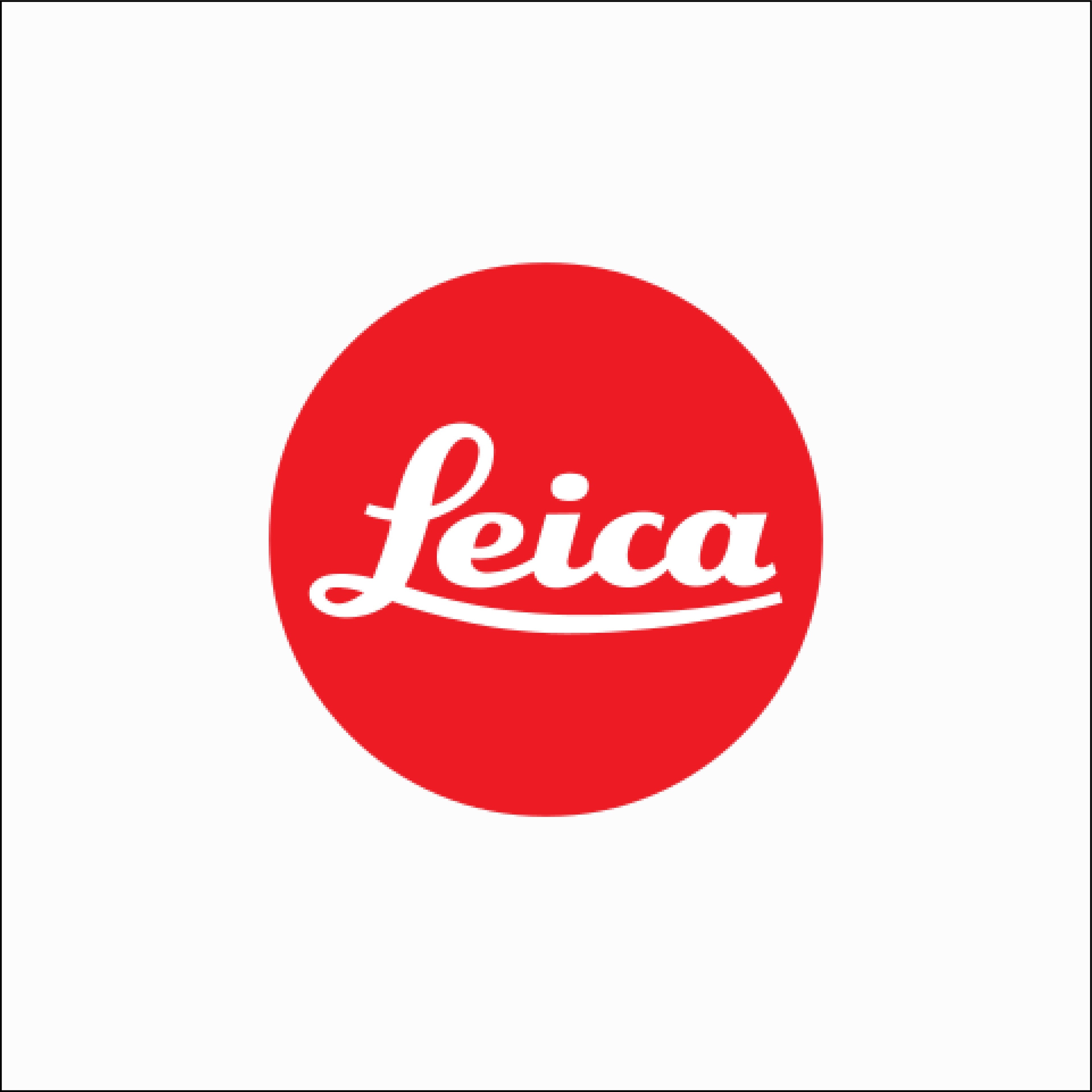 Leica logo on a red background, representing quality photography and camera gear.