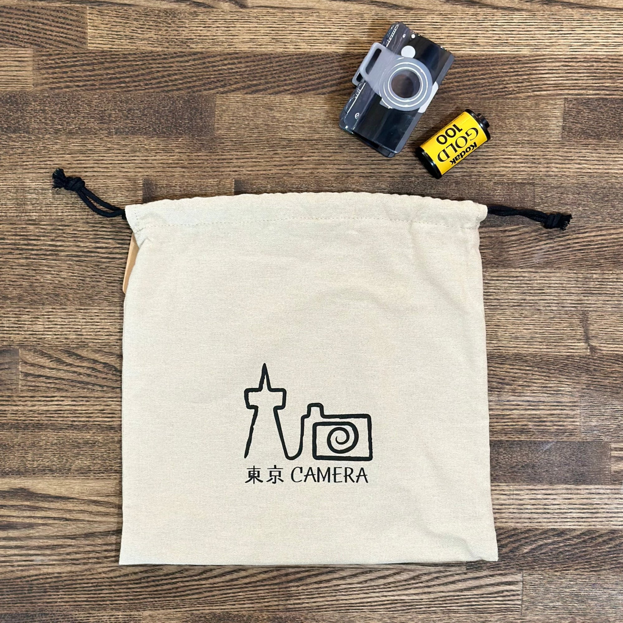 東京CAMERAオリジナルコットン巾着 マルチポーチ ベージュ | 東京CAMERA
