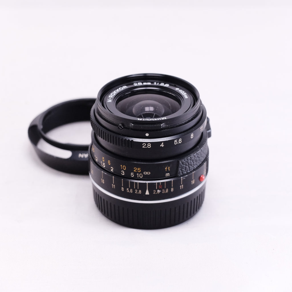 MINOLTA M-ROKKOR 28mm F2.8  純正フード付き