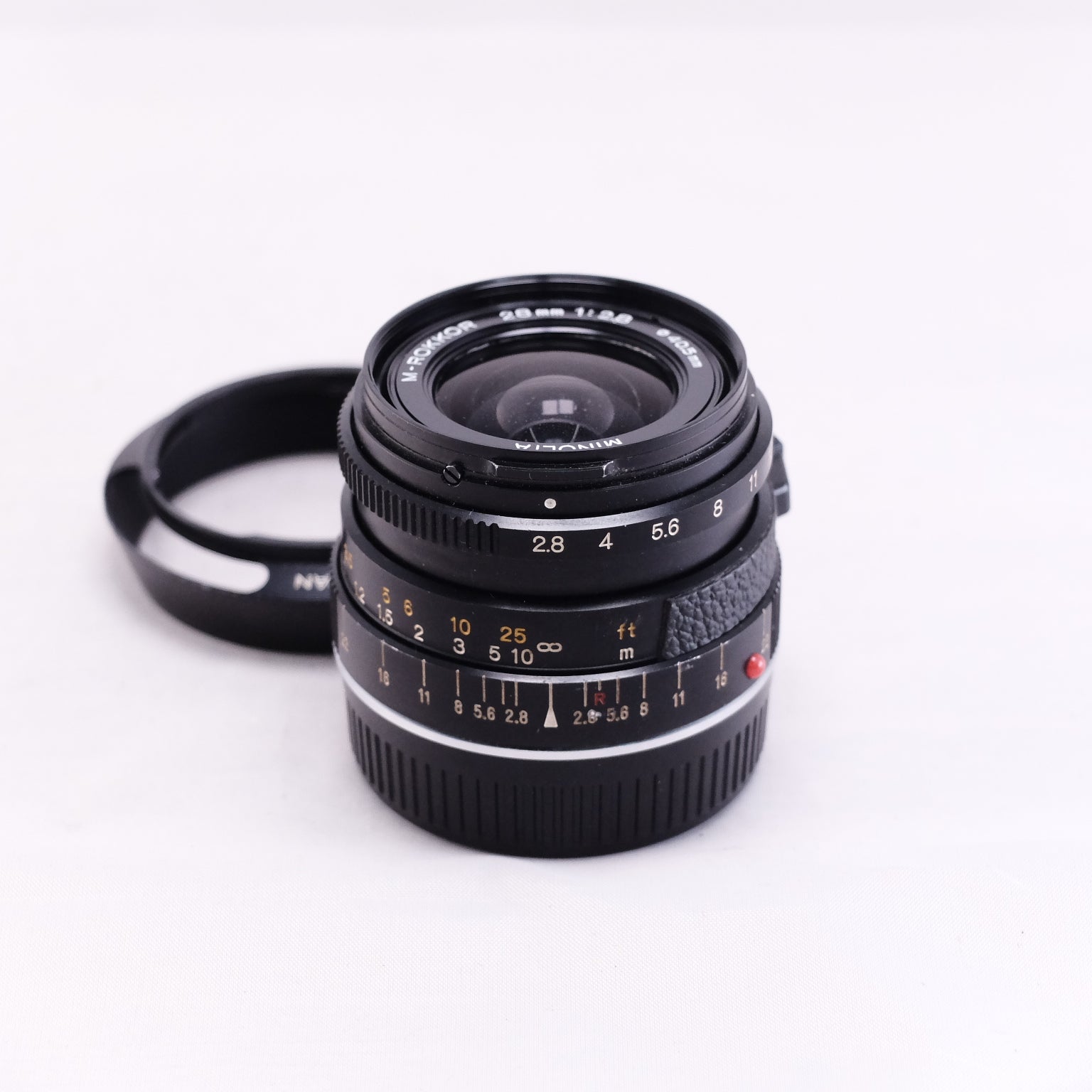MINOLTA M-ROKKOR 28mm F2.8  純正フード付き