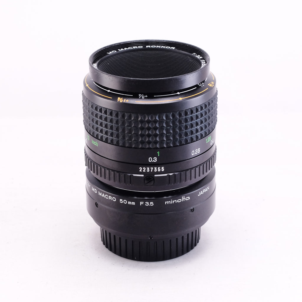 MINOLTA MD MACRO ROKKOR 50mm F3.5 + 純正接写リング [SR/MD]