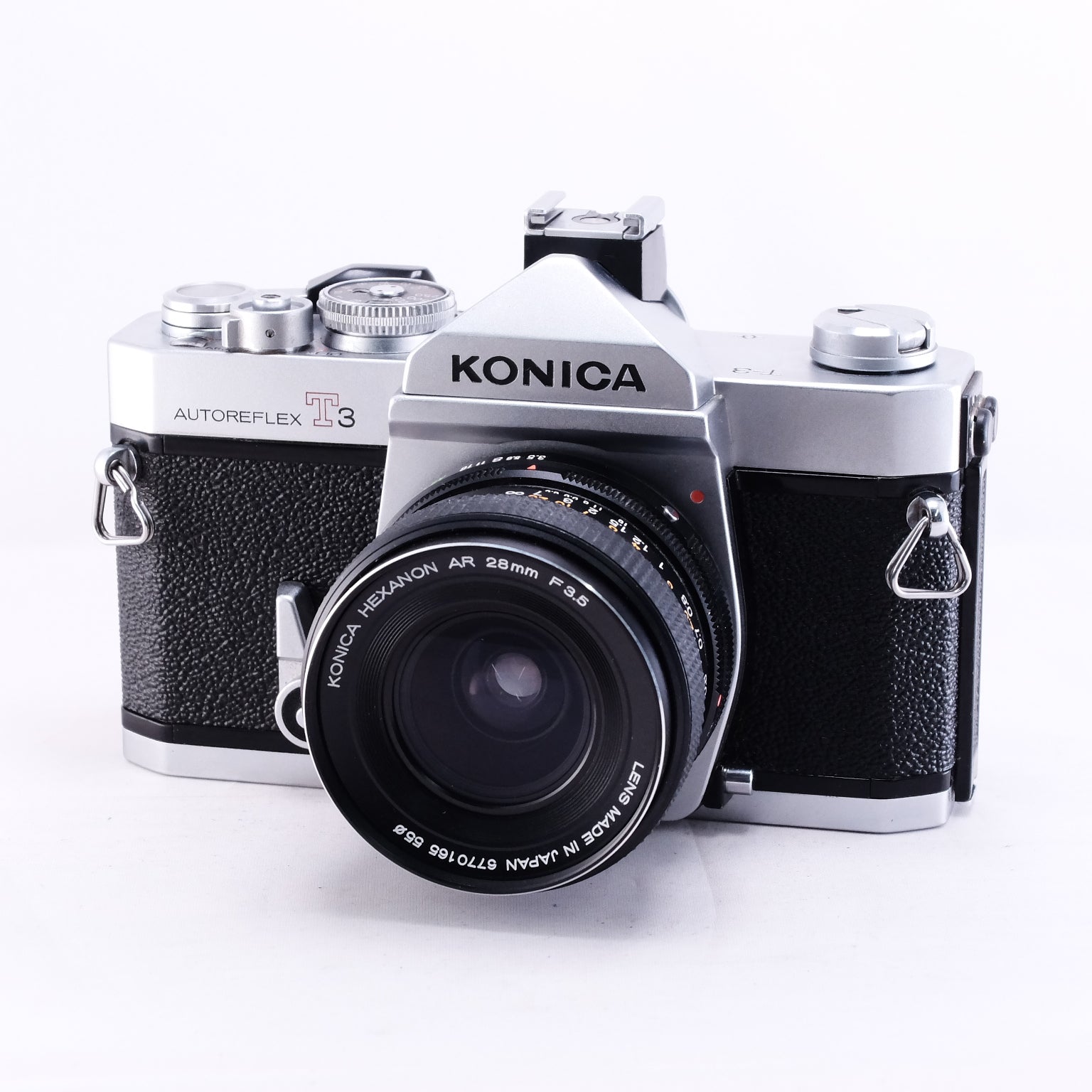 KONICA AUTOREFLEX T3 (silver) + KONICA HEXANON AR 28mm F3.5