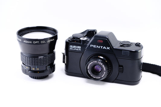 【PENTAX】PENTAX auto110 Super + 24mm F2.8 + 70mm F2.8 レンズ2本セット [1907401373687]
