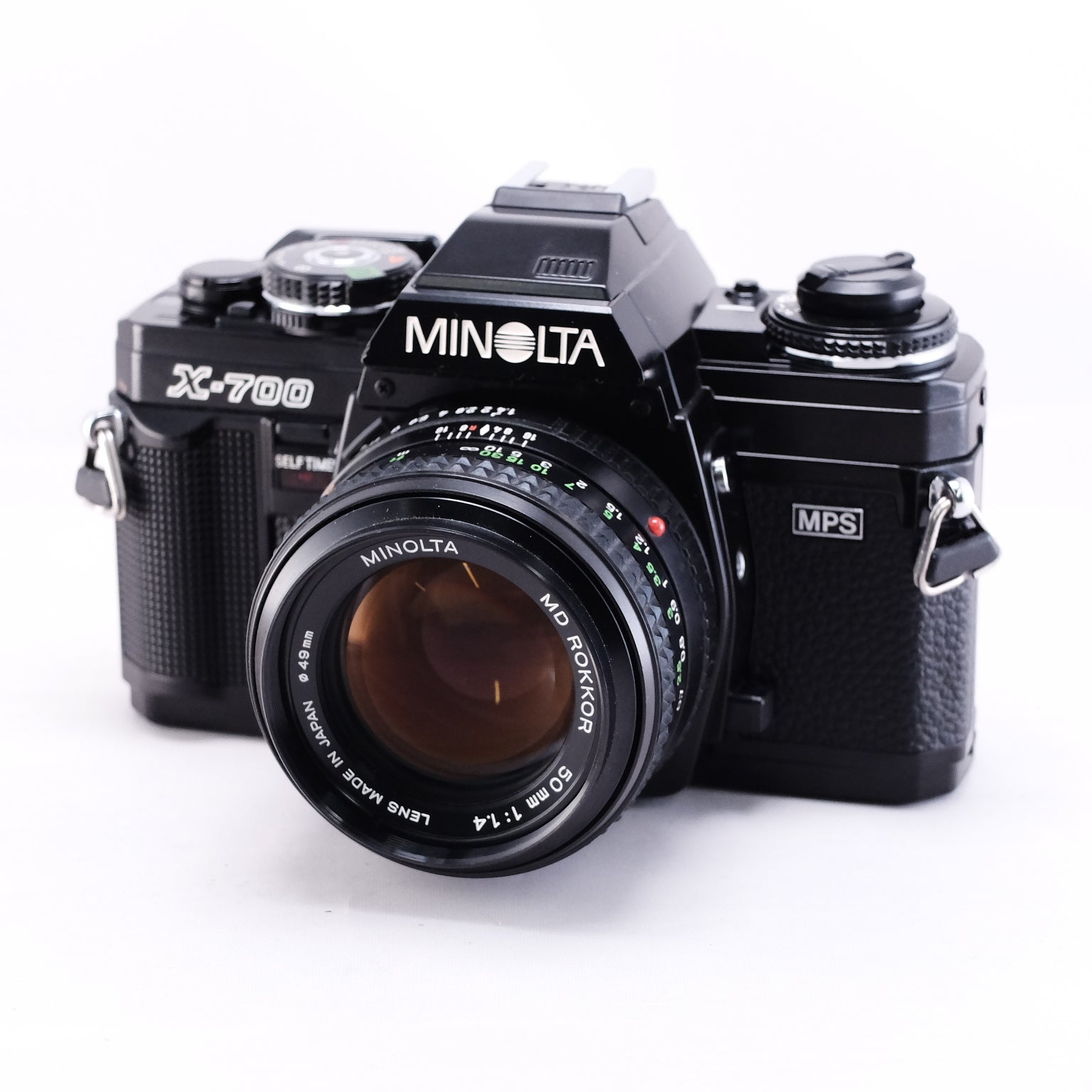 ミノルタ X-7 MD ROKKOR 50mm F1.4 フィルムカメラ MINOLTA】X-700 ブラック + MD ROKKOR 50mm F1.4 #1857357244165